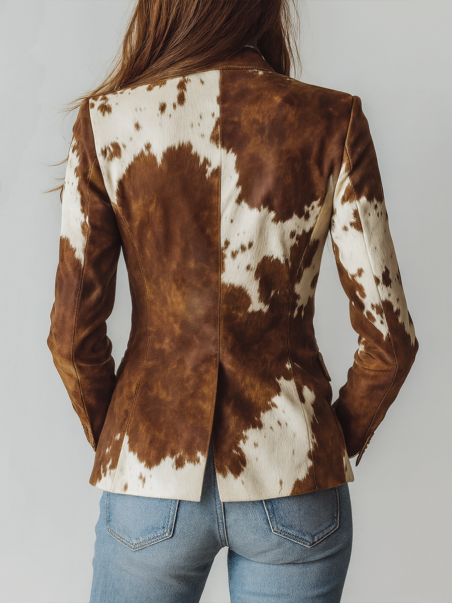 Clementine | Blazer Vintage con Stampa Animalier