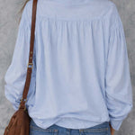 Blusa in Cotone con Maniche a Volant