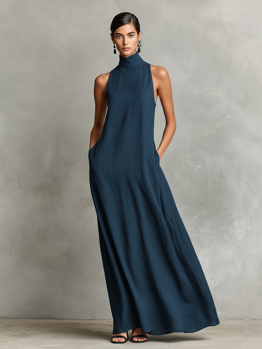 Chiara | Vestito lungo a collo alto