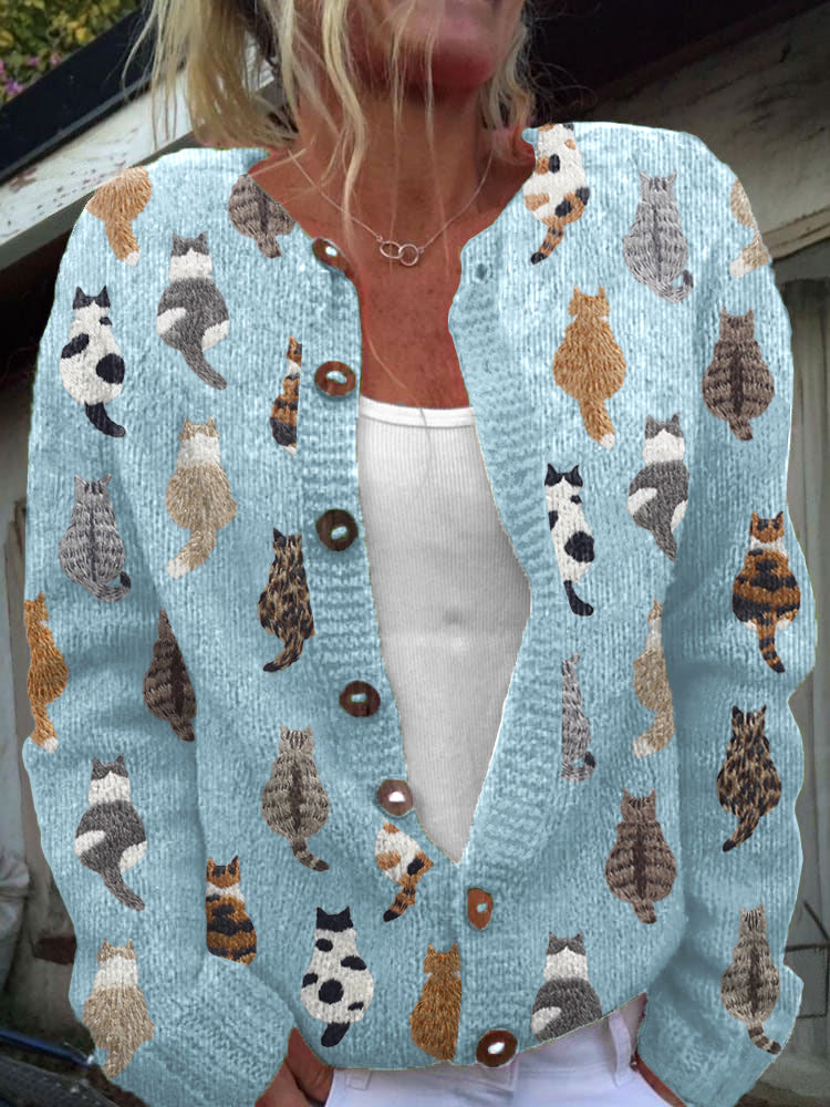 Rita™ | Cardigan con Fantasia Gatto