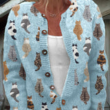 Rita™ | Cardigan con Fantasia Gatto