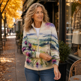 Zelda - Cardigan con zip e motivo cardo scozzese