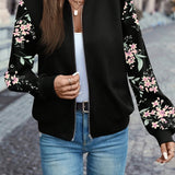 Thea™ — Giacca floreale con collo stile bomber