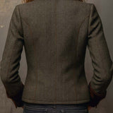 Honorine | Blazer vintage con motivo chevron e profili a contrasto