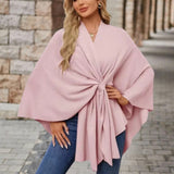 Lia™ — Poncho elegante con nodo frontale