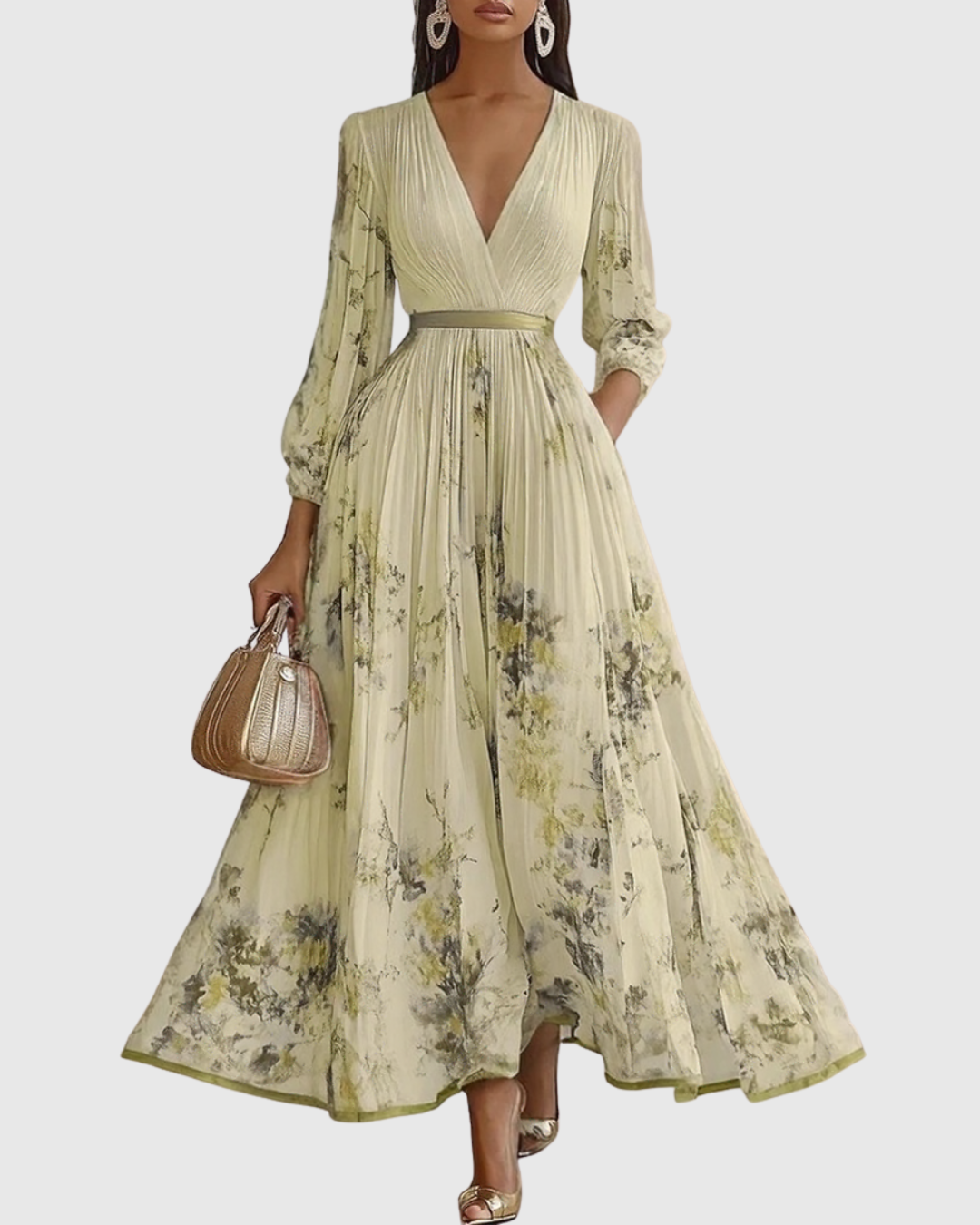 ROWELLA | ABITO MAXI PLISSETTATO