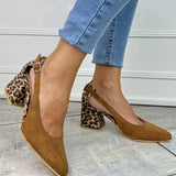 DÉCOLLETÉ SLINGBACK CON TACCO LEOPARDATO