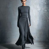 YASMINA | ABITO MAXI CON ALLACCIATURA LATERALE
