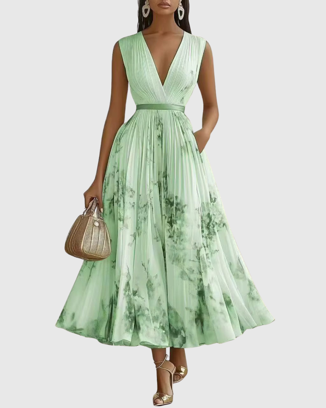 ROWELLA | ABITO MAXI PLISSETTATO