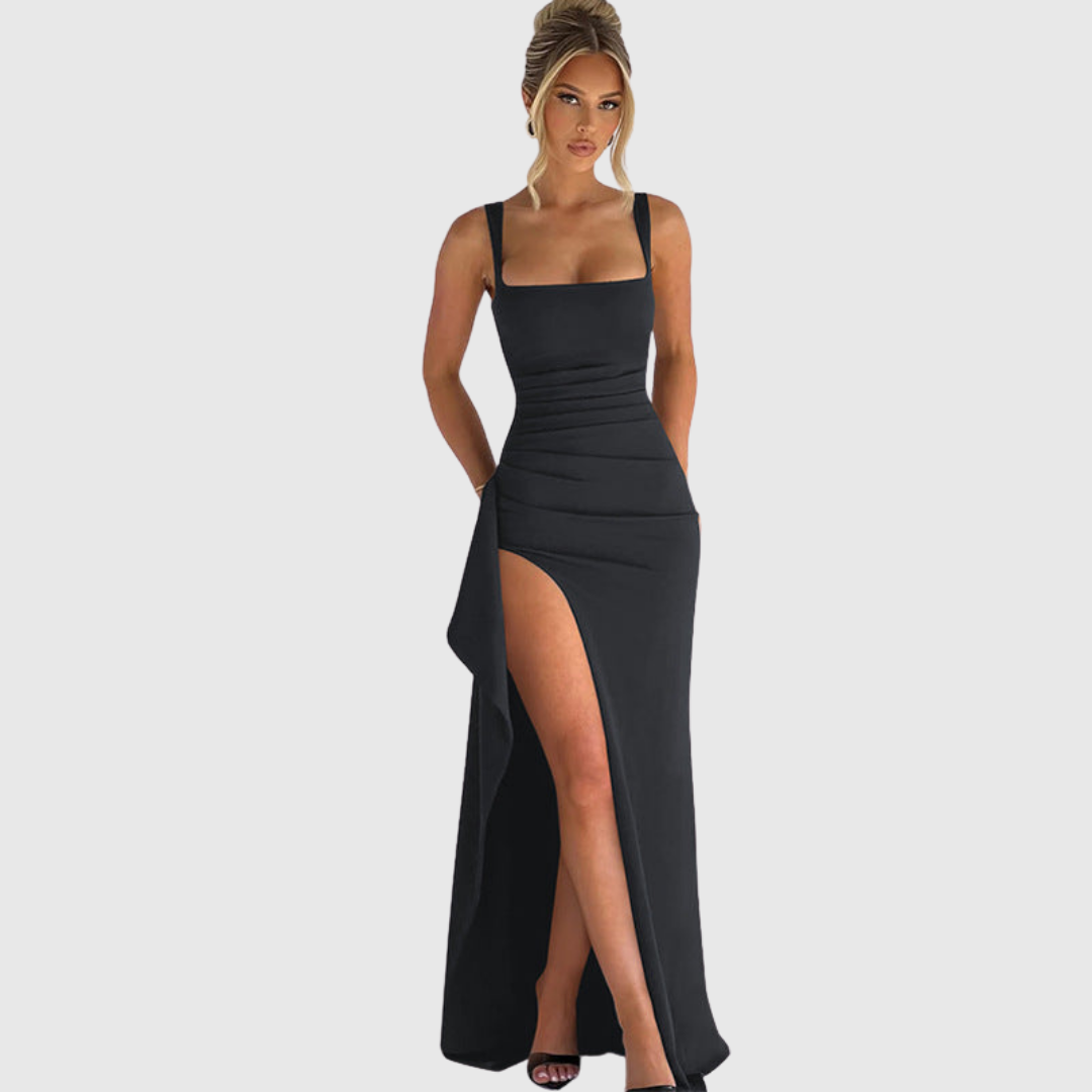 CELL | ABITO MAXI ELEGANTE IN RASO CON SCHIENA SCOPERTA