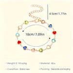 Bracciale con cuori colorati