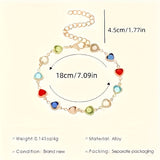 Bracciale con cuori colorati