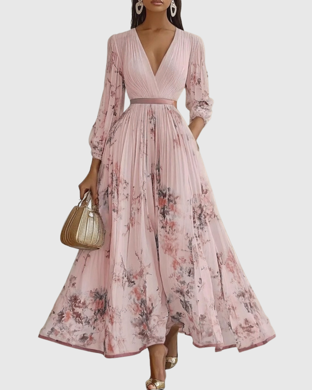 ROWELLA | ABITO MAXI PLISSETTATO