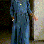 CLARA | ABITO IN DENIM CON COLLETTO PETER PAN