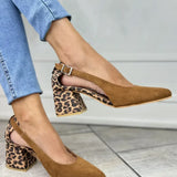 DÉCOLLETÉ SLINGBACK CON TACCO LEOPARDATO