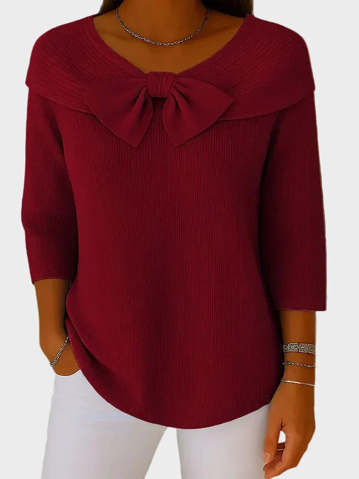 Aline - Maglione morbido ed elegante con fiocco