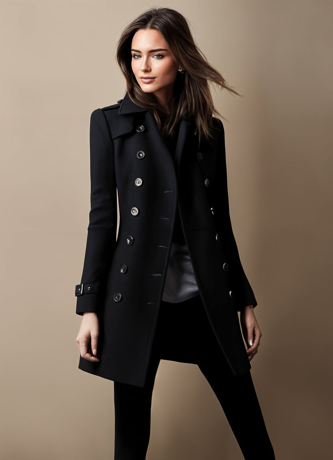 Cappotto elegante doppiopetto da donna
