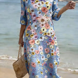 Abito casual da donna con stampa floreale