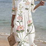 Abito casual da donna con stampa floreale