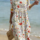 Abito casual da donna con stampa floreale