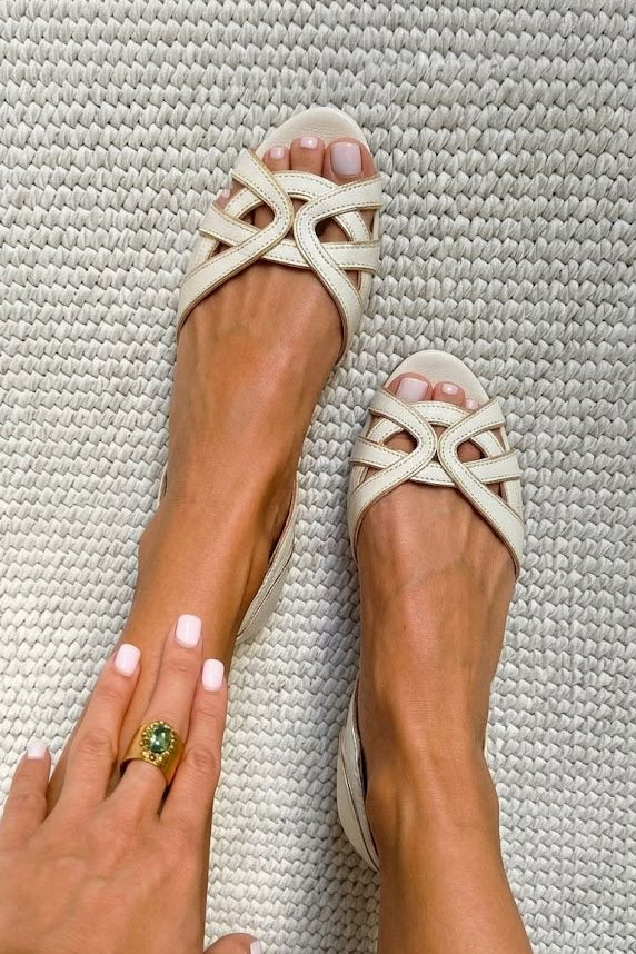 Camilla | Sandali Intrecciati Crema