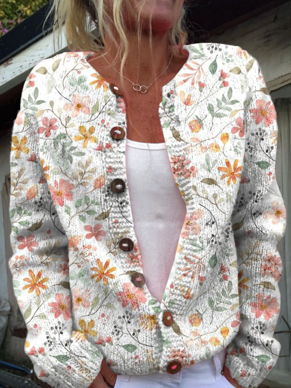 Cristina™ | Cardigan Floreale Raffinato