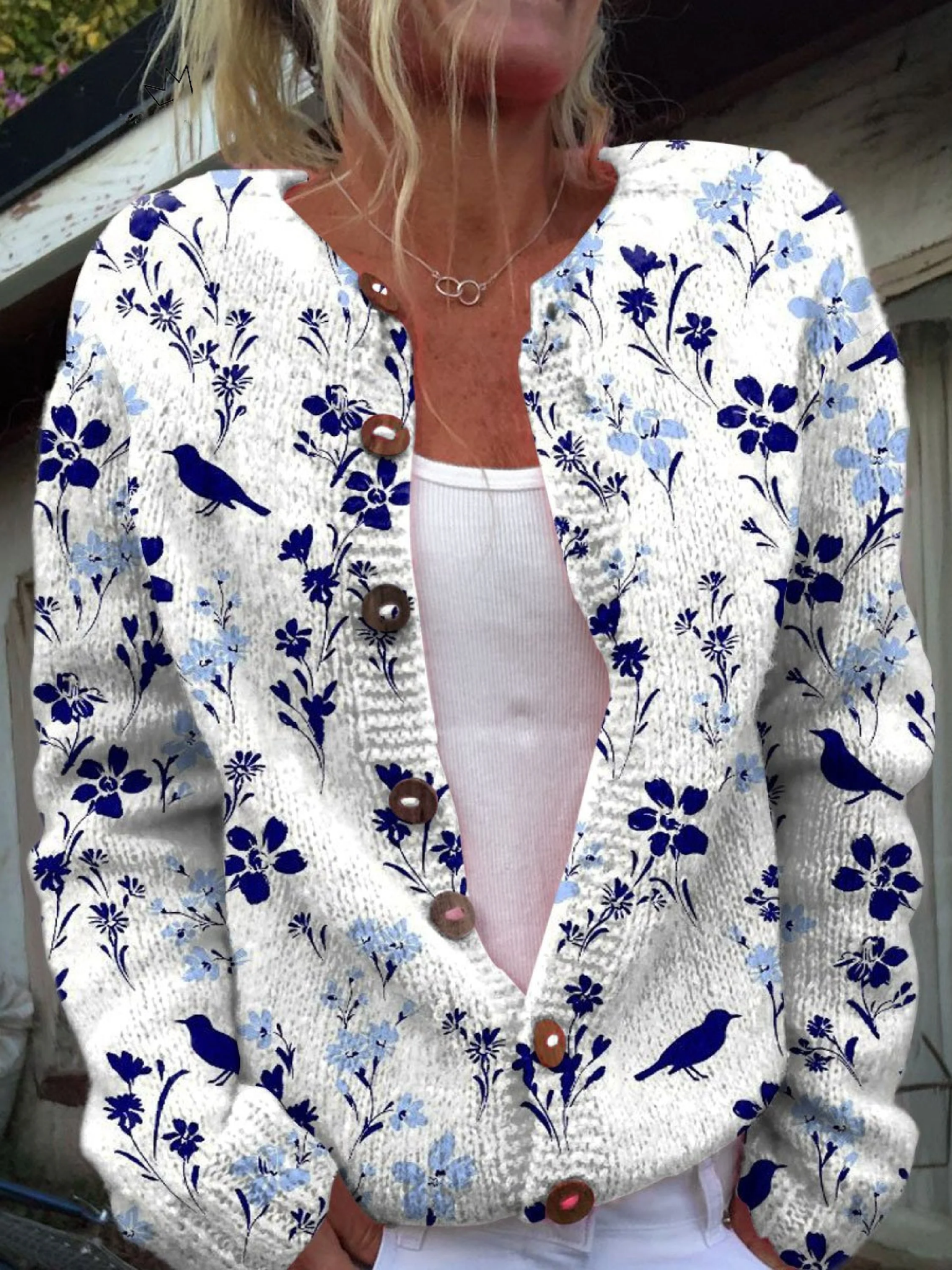 Vittoria™ | Cardigan Floreale con Bottoni