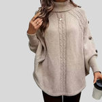 Paola | Maglione a Collo Alto con Motivo a Treccia