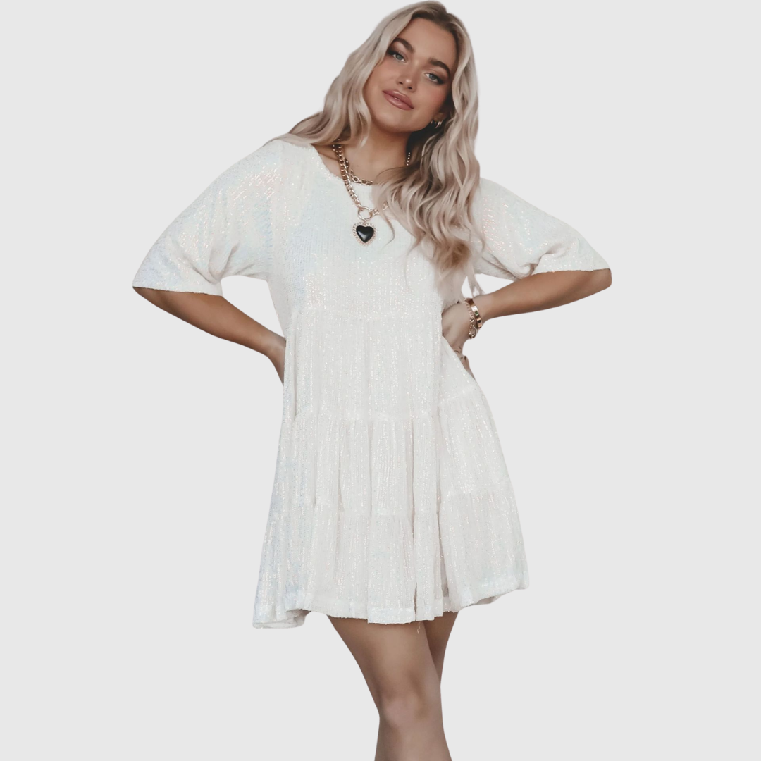 FIANNA | ABITO MAXI FLUIDO CON PAILLETTES