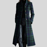 Cappotto a quadri da donna dalla struttura sartoriale