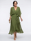 Elysia | Abito Midi con Scollo a V e Cintura Drappeggiata