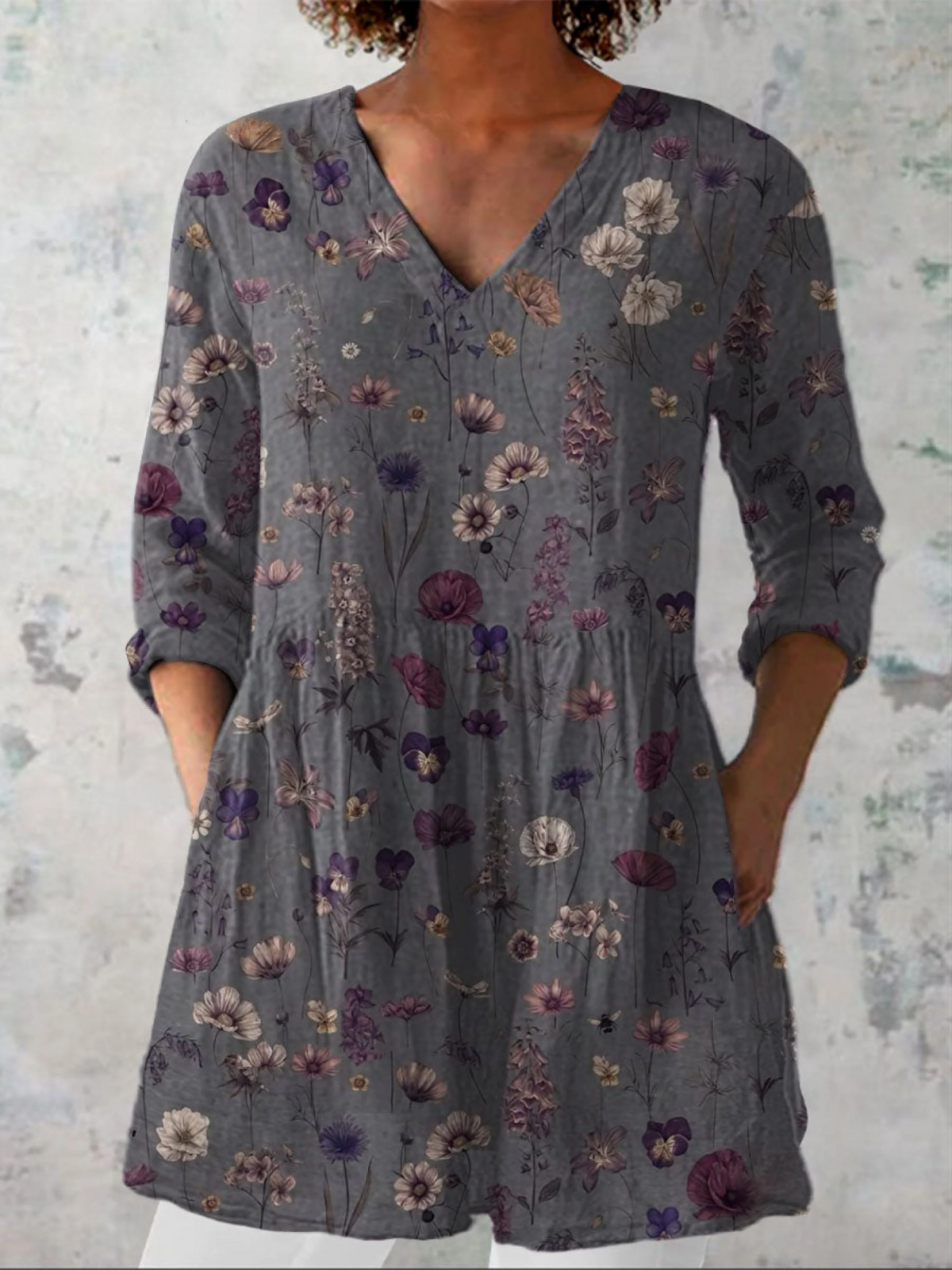Audrey | Blusa a Manica Lunga con Scollatura a V