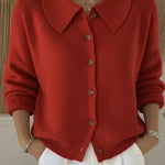 Velia | Cardigan Morbido con Collo a Camicia