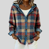 Roberta | Giacca-Camicia a Quadri con Cappuccio