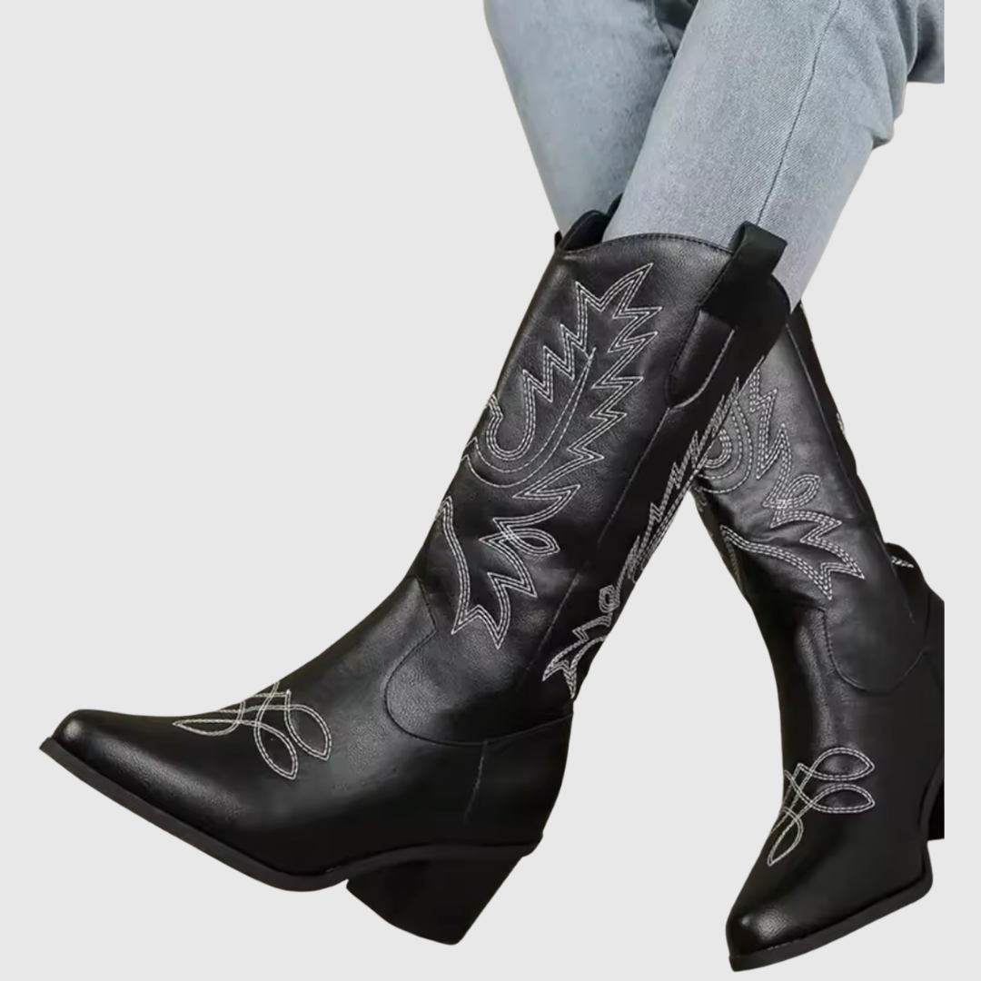 MARCELLIS | STIVALI WESTERN CON CUCITURE DECORATIVE