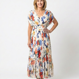 Savannah | Abito Midi Floreale Plissettato