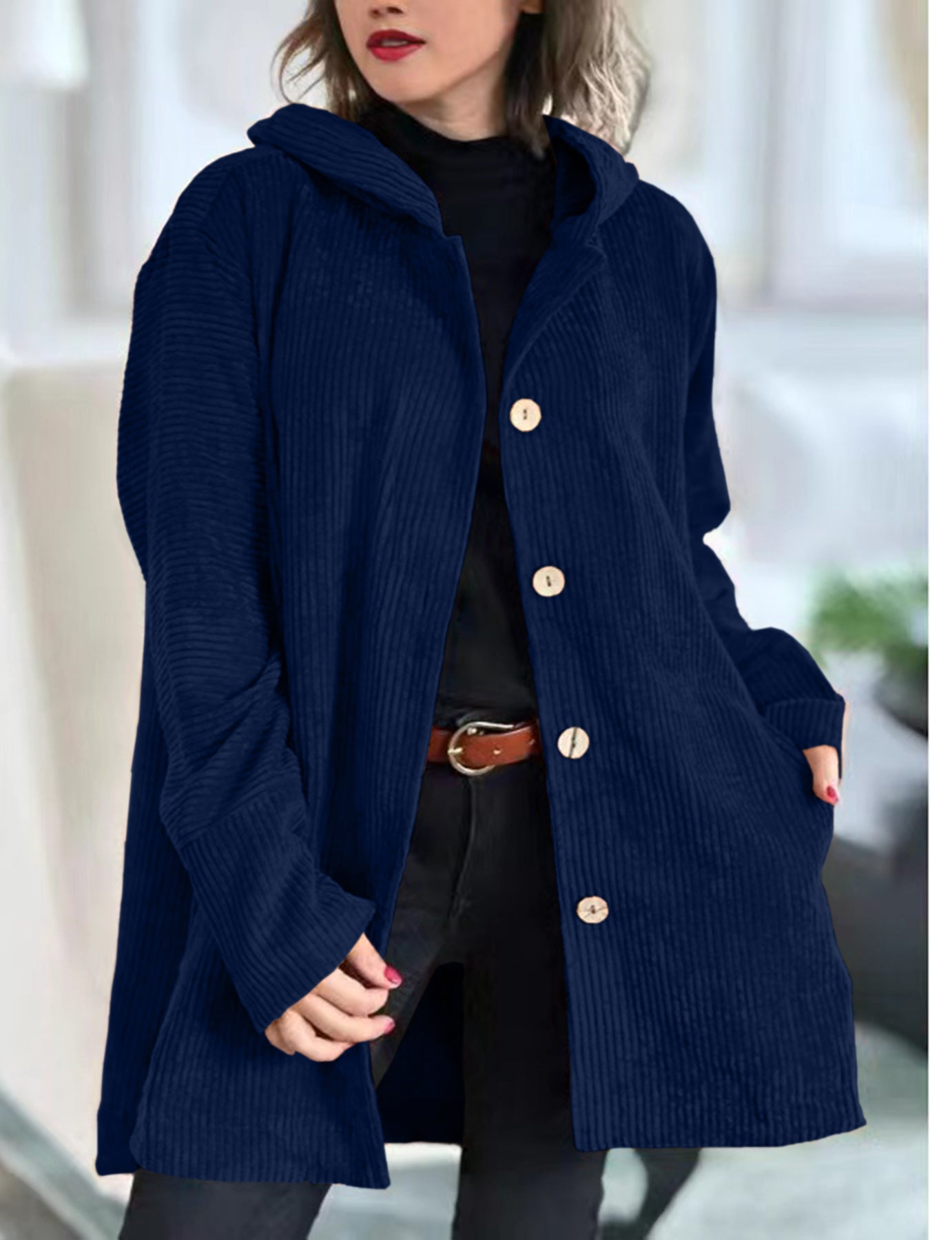 Cordia™ — Giacca in velluto a coste con cappuccio