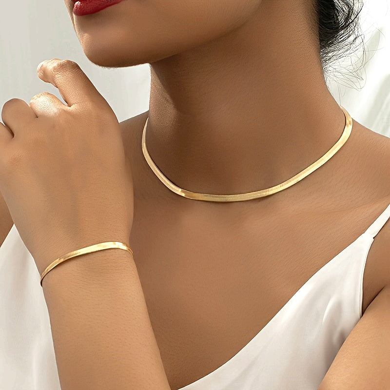 Set Collana e Bracciale a Catena Serpente