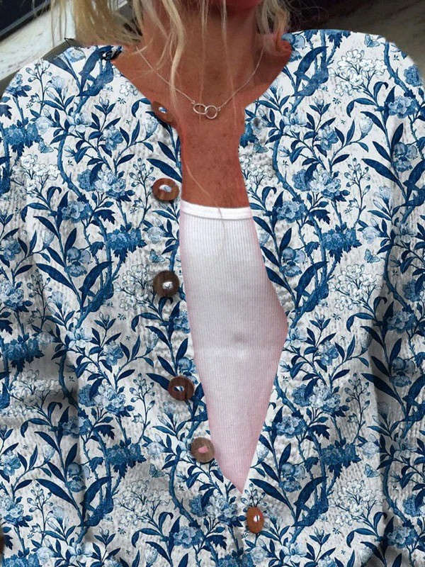 Tiziana™ | Cardigan Floreale con Bottoni