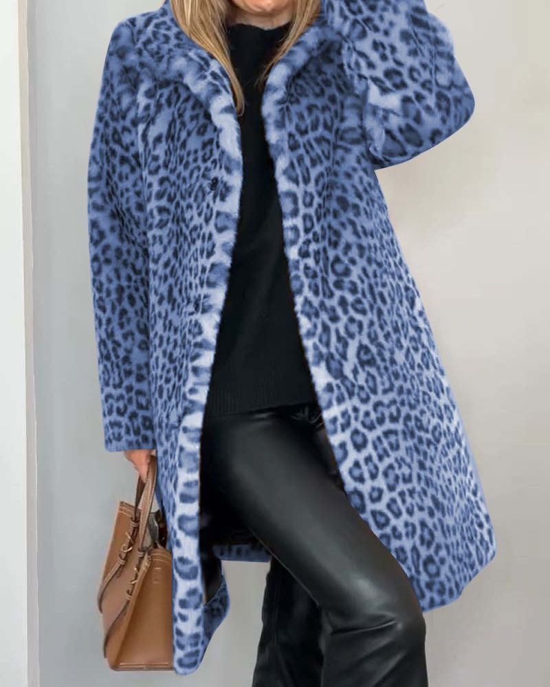 Lysandra — Cappotto lungo da donna leopardato