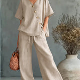 Greta | Completo Scollo a V con Bottoni