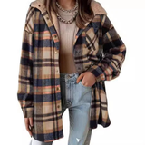 Tallulah™ — Giacca a quadri con cappuccio e vestibilità comoda