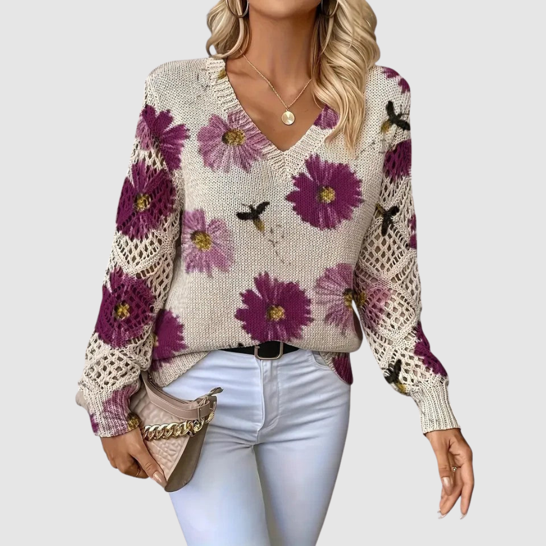 Meda - Maglione elegante con motivo floreale