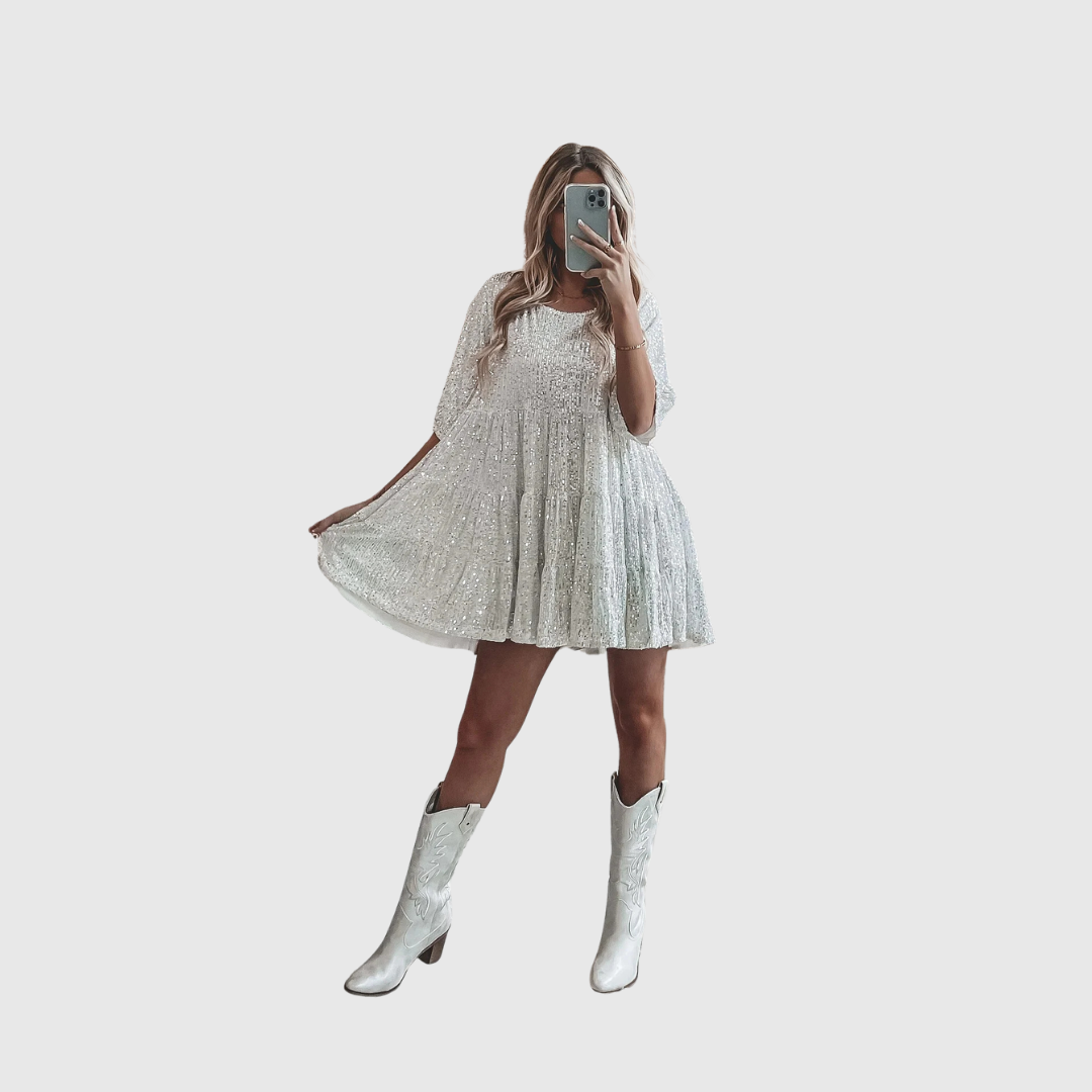Fianna | Abito Lungo Fluido con Paillettes