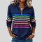 Martina | Felpa a Righe Multicolore con Zip a Quarto