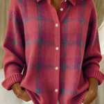 Candida | Cardigan a Quadri in Maglia Morbida