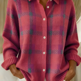 Candida | Cardigan a Quadri in Maglia Morbida