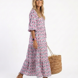 Mireya | Abito Midi con Stampa Geometrica