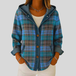 Roberta | Giacca-Camicia a Quadri con Cappuccio