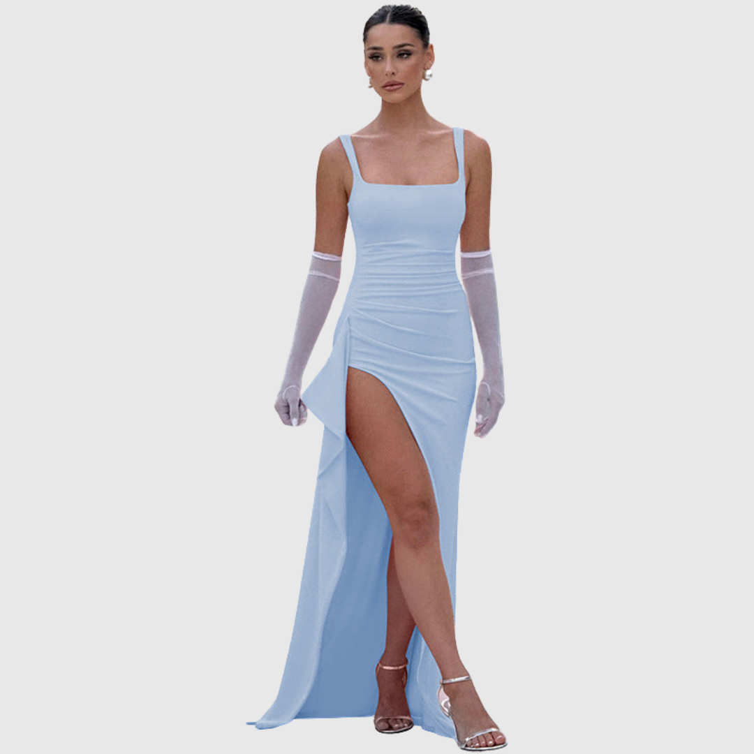 CELL | ABITO MAXI ELEGANTE IN RASO CON SCHIENA SCOPERTA